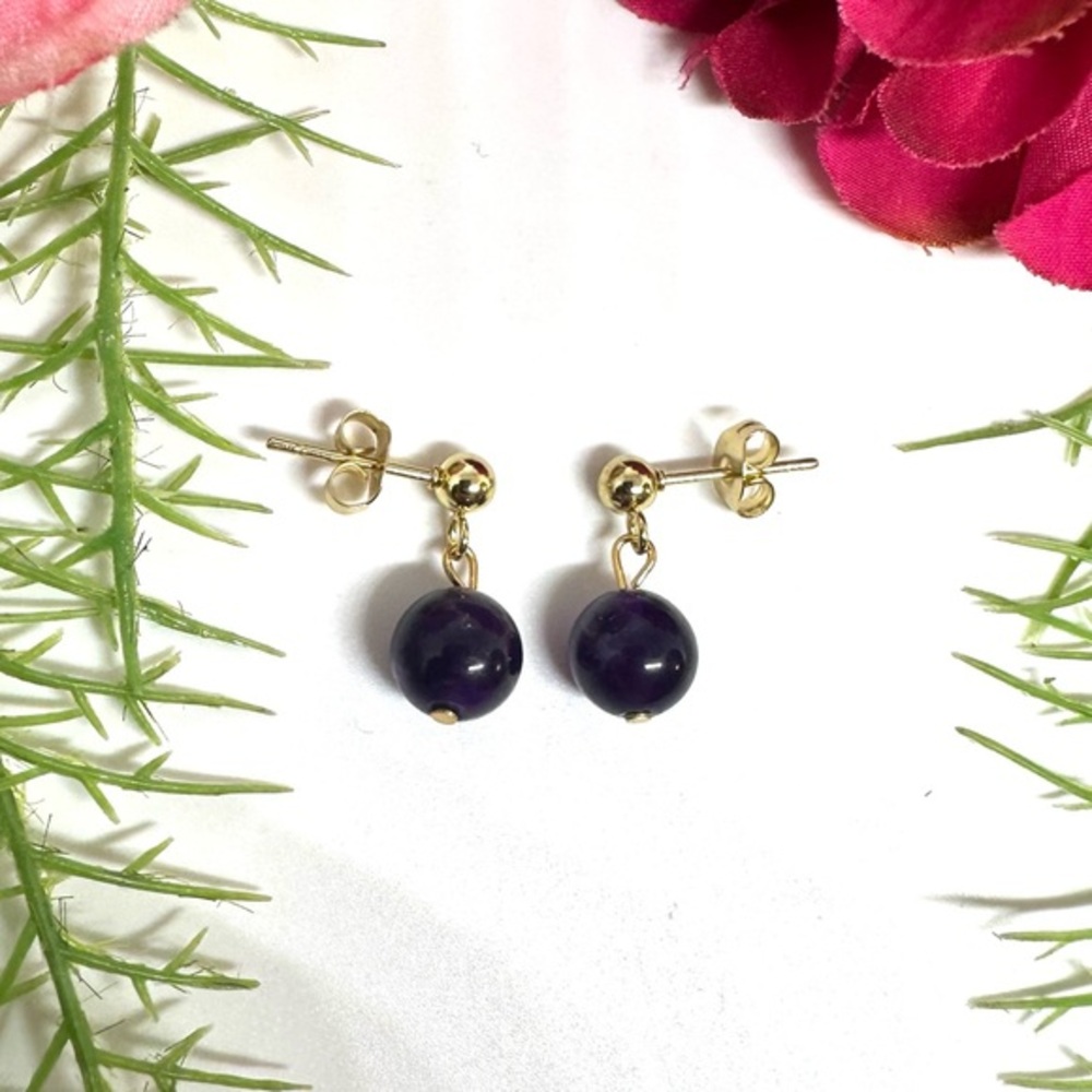 NEW⚜️ AMETHYST Drop Beaded Earrings